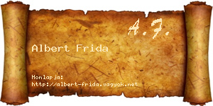 Albert Frida névjegykártya